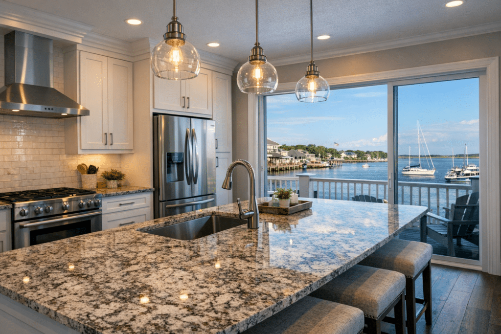 Kitchen remodel in Southport N.C by creative stone