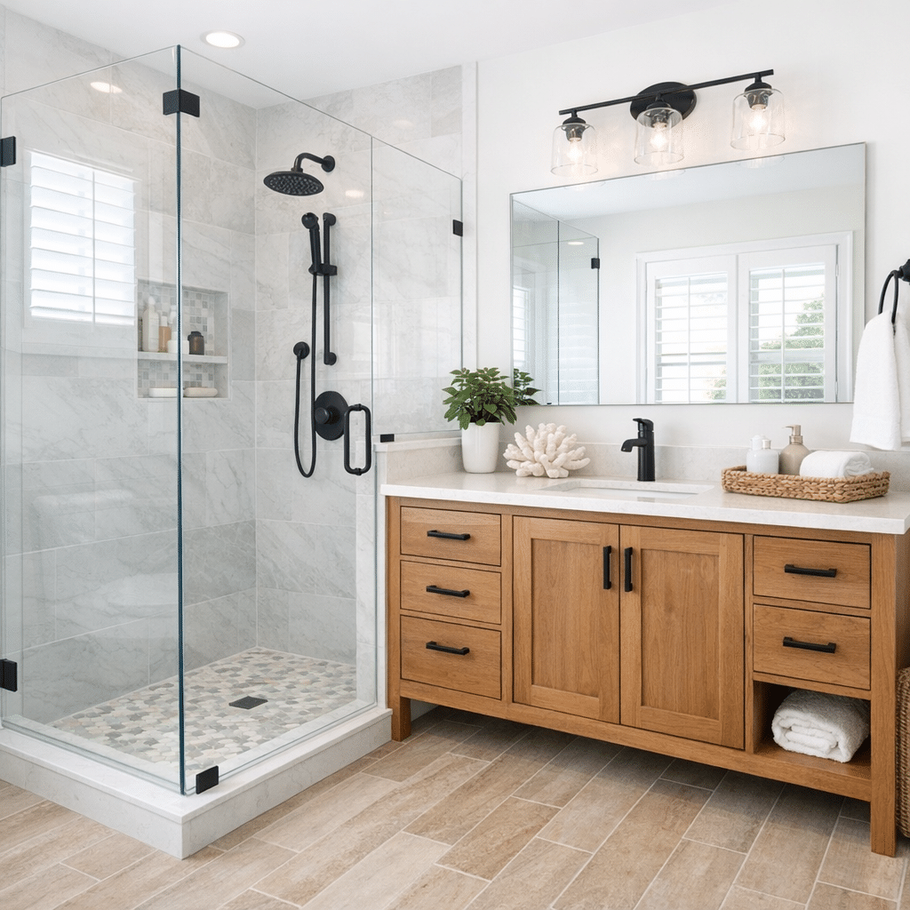 Coastal Bathroom Upgrade by creative stone