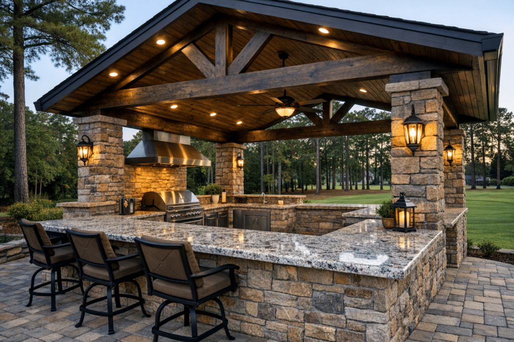 Outdoor kitchen in fayetteville nc by creative stone