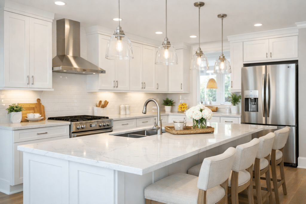 Kitchen remodel in Hamstead by Creative stone of Southport